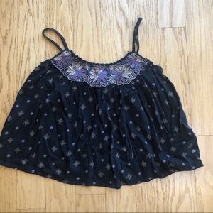 Black patterned flowy American Eagle tank top